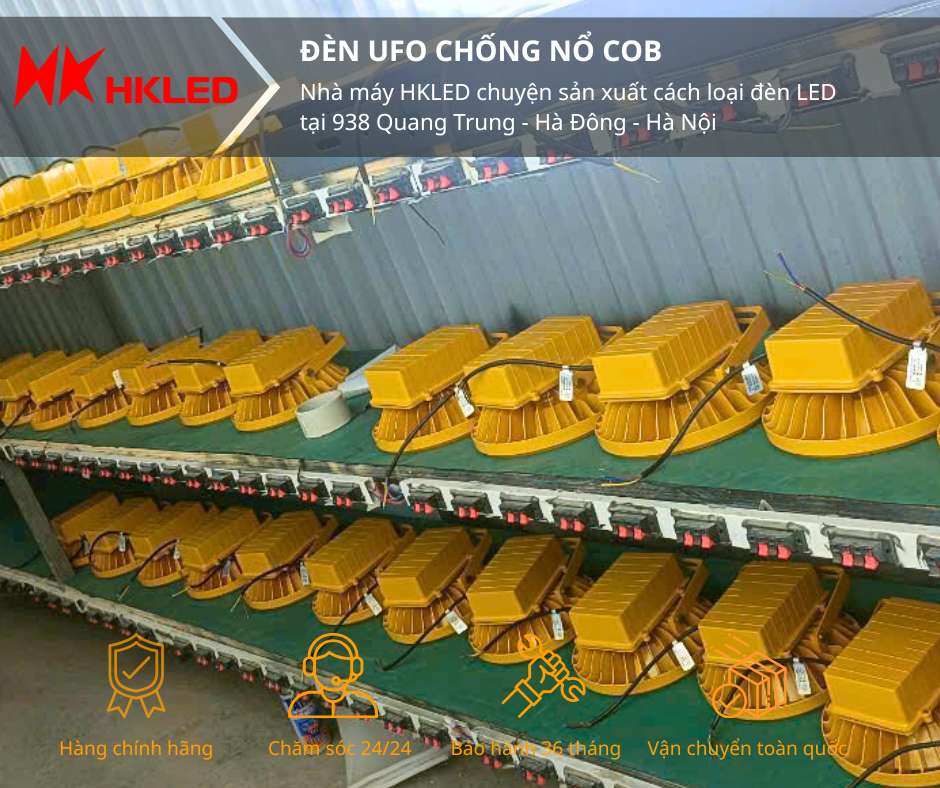Đèn LED chống nổ 100W cho nhà xưởng HKLED
